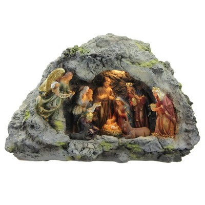 Northlight 14.5" Traditional Religious Christmas Nativity Scene In A Cave Tabletop Decoration : Target